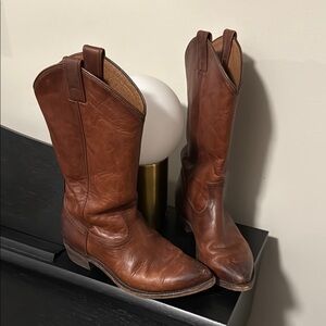 Frye brown leather western boots.